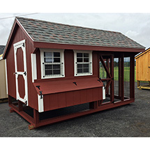 Back view of Quaker 7x12 Combination Chicken Coop